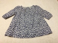BABY GAP Infant girl Dress 3-6 months Swing grey print white long sleeve