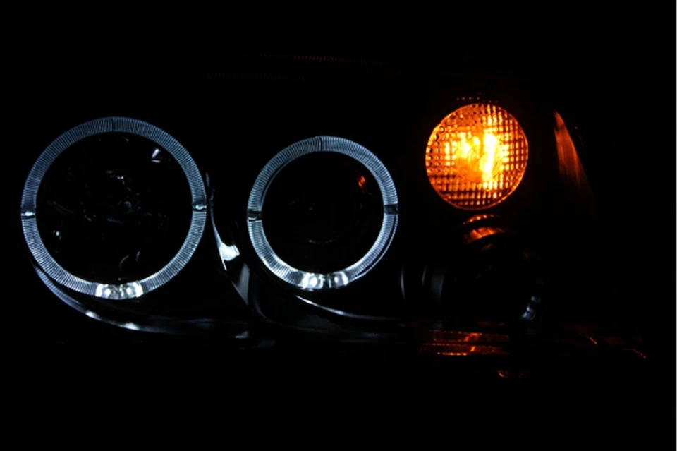 Anzo 121369 Black Housing Headlights 1999-2005 Volkswagen Jetta Projector w/Halo Foto 3 de 3