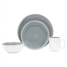 Baum 15-Piece Sereana Grey Ceramic Dinnerware Set (Service for 3+)Missing 1 Bowl