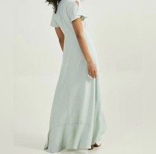 Altar  d State Women's Small Springvale Faux Wrap Maxi Dress Mint Green Hi-Lo