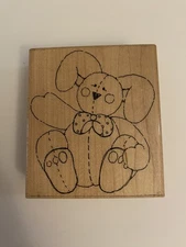 JRL  Design S433 Bunny Rabbit Wood Mounted Rubber Stamp RS52