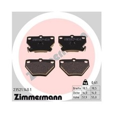 ZIMMERMANN Bremsbelagsatz Bremsbeläge Hinterachse für TOYOTA COROLLA CELICA