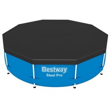 Bestway 10ft Pool Cover for Above Ground Pools, Swimming Pool Protection Black