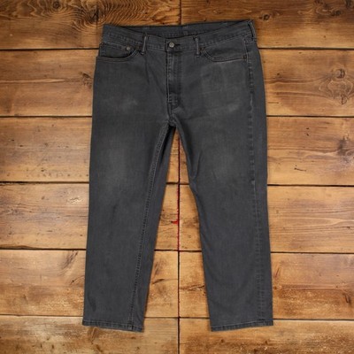 Levis 541 Jeans 38x30 Herren Schwarz Slim Taper Faded Stonewash Denim
