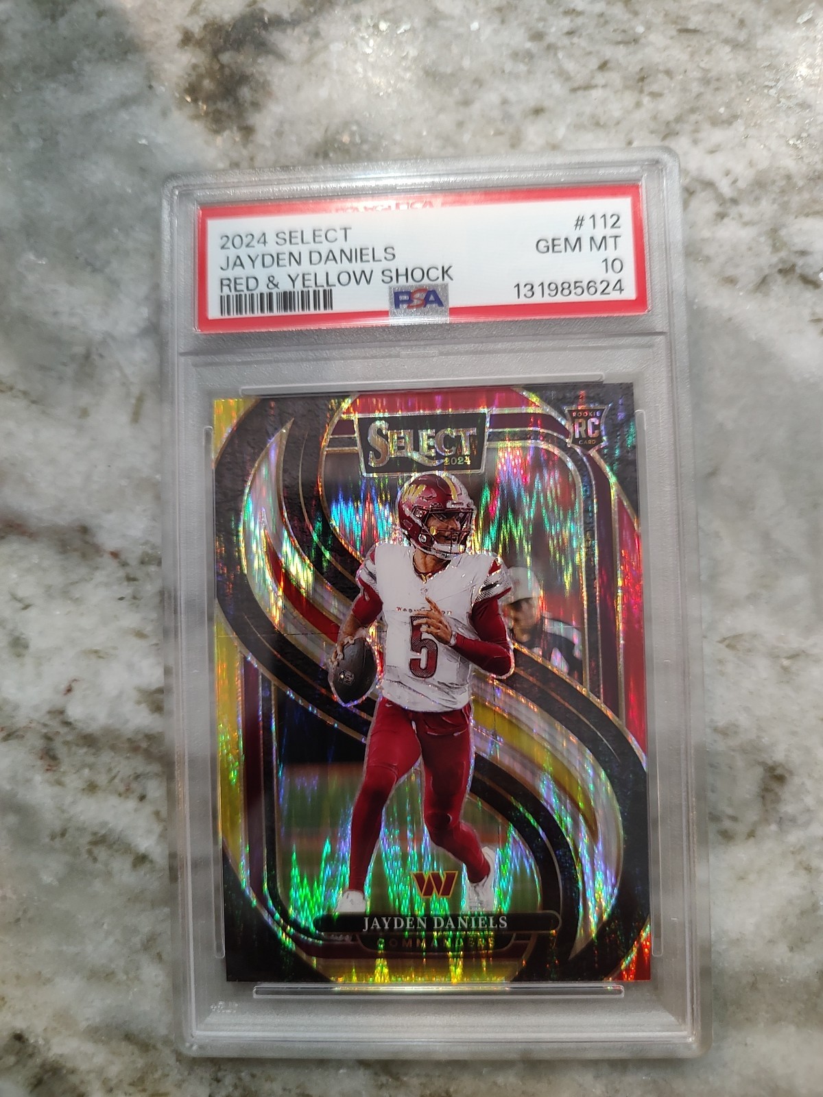 Jayden Daniels Panini Select #112 Red & Yellow Shock