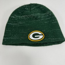 NFL Green Bay Packers Football Knit Beanie Hat Winter Green Silver One Size