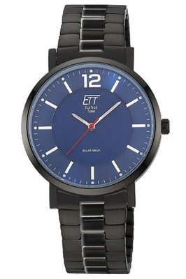 ETT ECO TECH TIME Herrenuhr Solar Stahl Schwarz/Blau EGS-12161-31M
