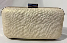 Autentico portafoglio donna Giorgio Armani bianco oro glitter sera pochette