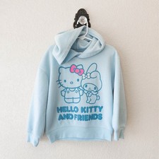 Sanrio Hello Kitty Kids XS 4/5 Blue Hoodie Sweatshirt Graphic