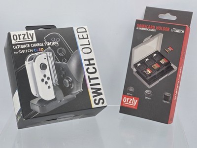 Orzly Ultimate Charging Station For Switch Oled & GAMECARD holder Bundle New