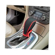 Car Gear Shift Knob Cover, Breathable Automotive Shift Knob Stick-on Black Red