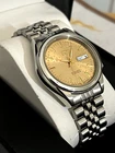 Seiko 5 7S26 00X0 Gold Dial Day Date Automatic Watch Vintage Watch 21 Jewels