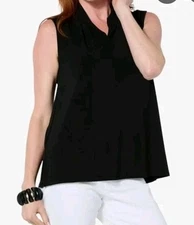 WynneLayers Women's Draped Sleeveless Top Black
