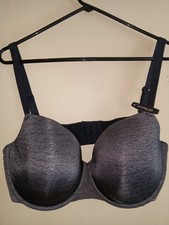 NWT Adore Me Women's Padded Underwire Push Up Bra Gray Black 42DD