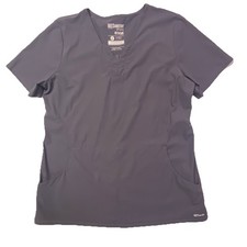 Grey's Anatomy Gray Edge Scrubs Top Flex Open Pockets V Neck Short Sleeve Small