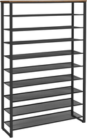 Schuhregal Mit 10 Ebenen, 100Cm Schuhschrank Hoch, Schuhablage Schmal, Schuhaufb