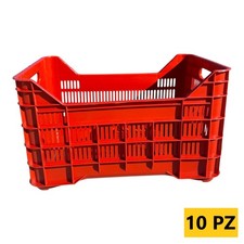 CASSETTA AGRICOLA BASE CHIUSA E PARETI FORATE SOVRAPPONIBILE 40 LT 10 PZ