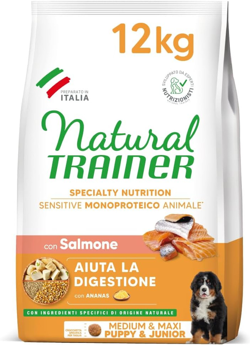Natural Trainer Sensitive Puppy Salmone 12kg - Benessere Naturale