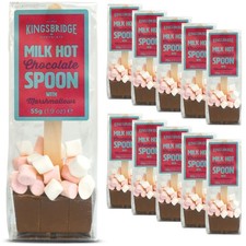 Kingsbridge Hot Chocolate Spoons - Belgian Milk Choc & Marshmallows, 10 Pack |