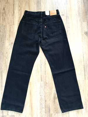 Levis 501 90s Jeans Womens 28x30 Black Premium Denim Big E
