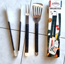 GEFU Grillbesteck Set 3 tlg. BBQ Grillzange Grillgabel Grillwender Wender Gut