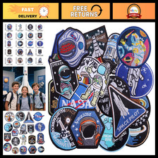 20 Pcs Astronaut Iron-On Patches, NASA Rocket Embroidered Applique for DIY Cloth
