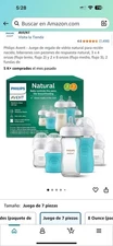 Philips Avent Glass Natural Bottle with Natural Nipple Baby Set - 7pc NEW SEALED