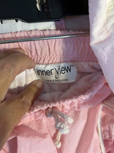 Women's Track Suit Large Pants Adjustable Med Top Vintage 80s 90s Pink & White - Picture 6 of 11