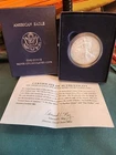 2008 W American Eagle One Ounce Silver Uncirculated Coin with COA & OGP