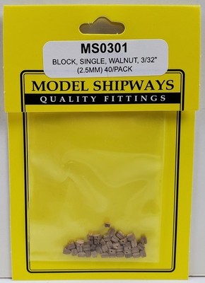 Model Expo MS0301 - Blöcke, einfach, Walnuss, 2,5 mm, 40 Stück - Neu