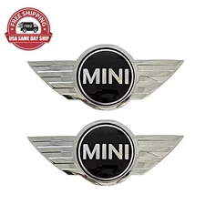 ✔️2 X Original Mini Chrome Metal Logo Cooper R50 R55 R56 R57 R58 R59 Emblem US