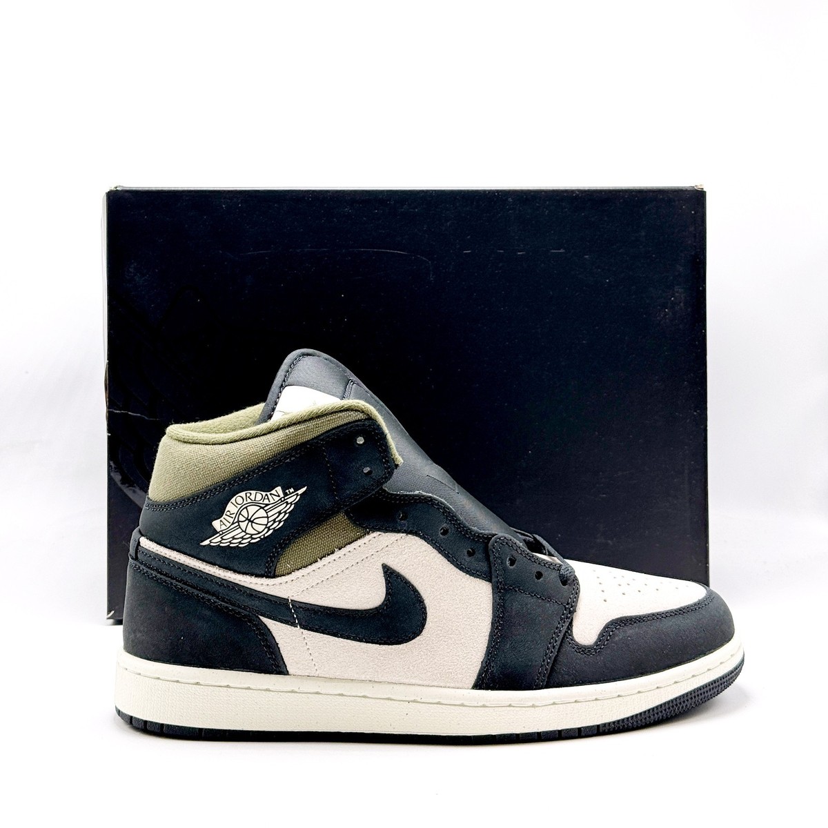 NEW* Men NIKE Air Jordan 1 Mid SE LIGHT OREWOOD BROWN / OLIVE