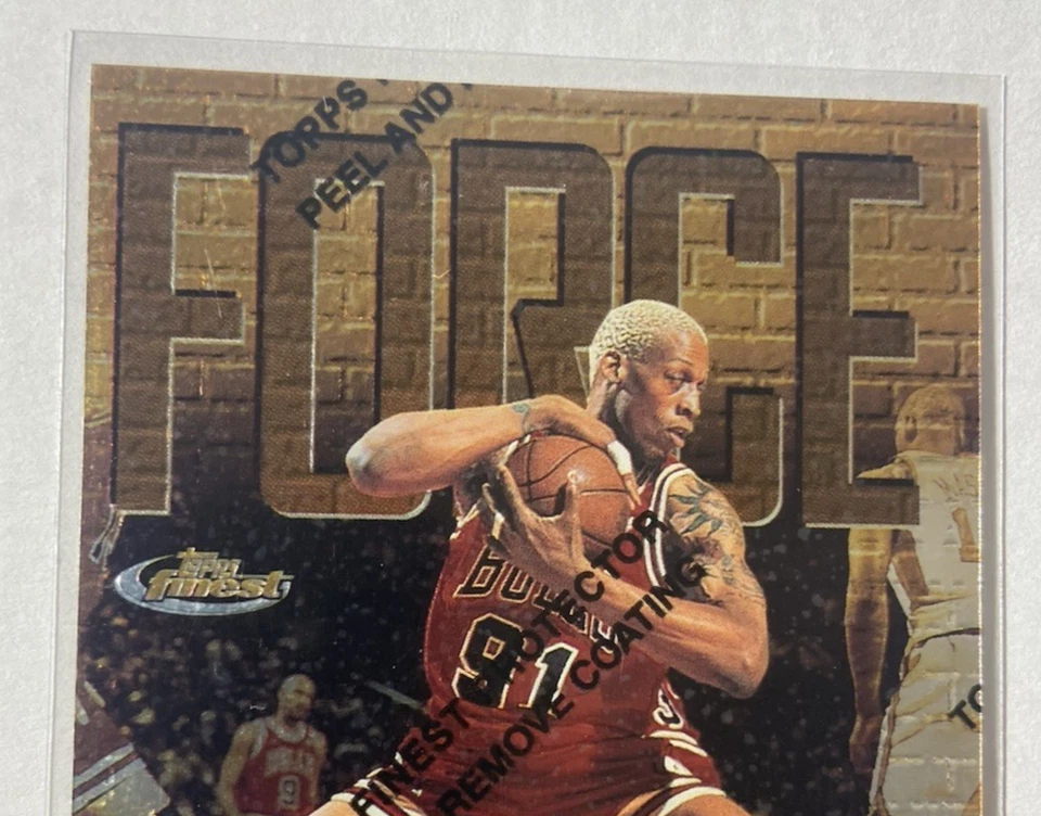 Dennis Rodman 1997-98 Topps Finest Force RARE Insert Card #167 W/ Coating Film - Image 2 of 4