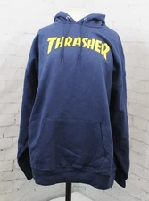 Thrasher Magazine Cover Logo Pullover Hoodie, Men's XL, Navy Blue New