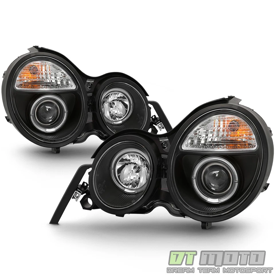 Faros proyectores LED halo negros Mercedes Benz W210 E300 E320 E430 1996-1999 Foto 4 de 4