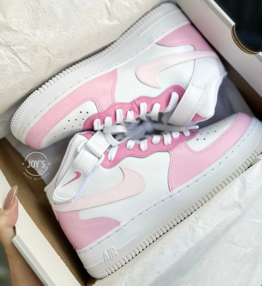 Pink Dripping Custom Air Force 1 Sneakers 12 M / 13.5 W