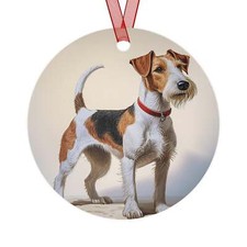 Wire Fox Terrier Christmas Tree Metal Ornaments