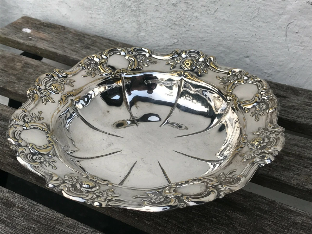 Silver plated shop footed bowl