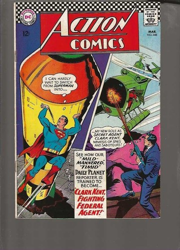 ACTION COMICS / SUPERMAN SUPERGIRL - 348 - VG FN 5.0 - SILVER AGE DC COMICS