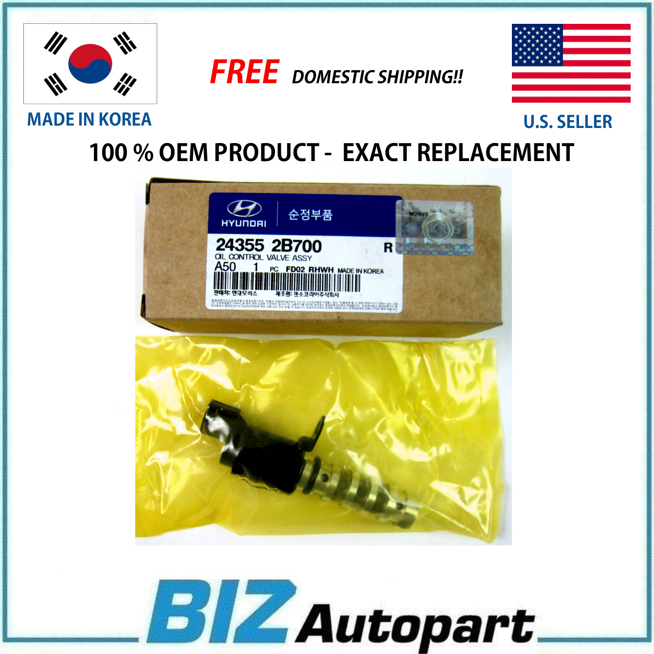 GENUINE ! OIL CONTROL VALVE for 1119 HYUNDAI KIA OE 243552B700 eBay
