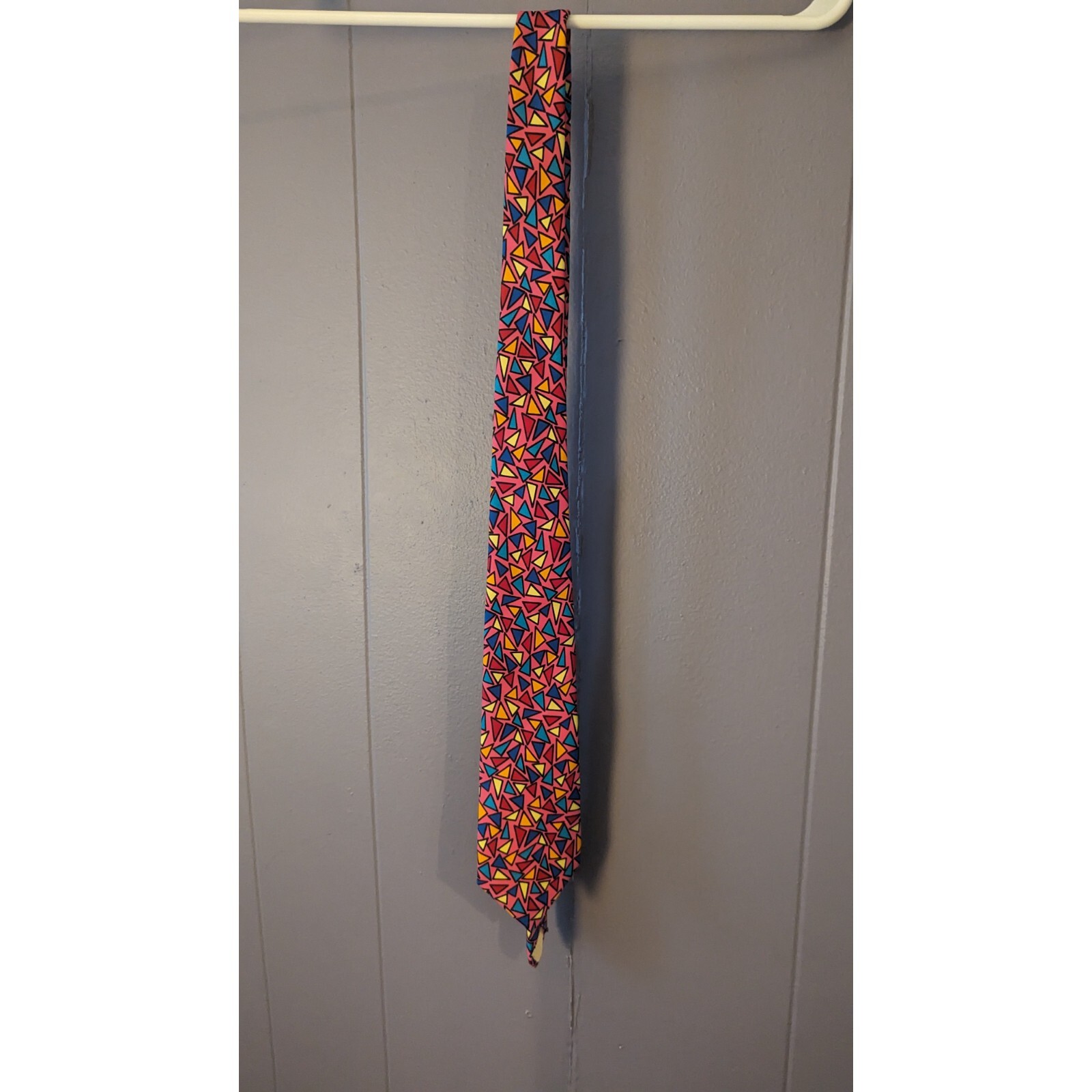 Esprit Geometric Bright Triangle Pattern Tie Pink… - image 4