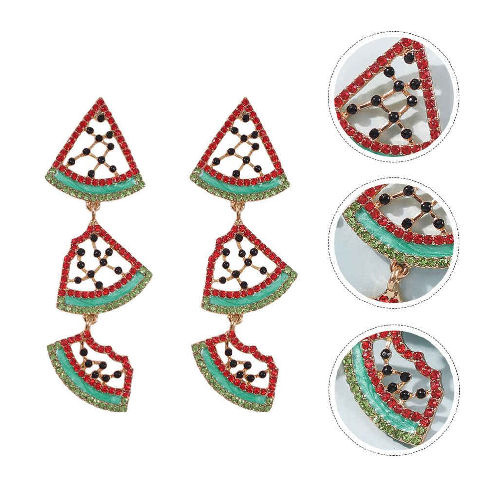 Funny Earrings Delicate Ear Jewelry Fruit Styled Eardrops Crystal Drop