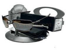       OAKLEY SQUARE WIRE 4075 TUNGSTEN/TUNGSTEN IRIDIUM POLARIZED SUNGLASSES 123