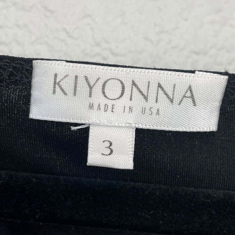 Vestido envolvente negro Kiyonna Plus 3X elástico escote corazón manga 3/4 para mujer Foto 3 de 4