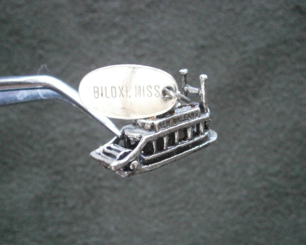 Biloxi MS New Orleans Paddle Steamer Vintage Sterling Silver Charm 