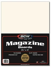 500 BCW Magazine / 8.5x11 Document Size Acid Free White Backing Boards backer