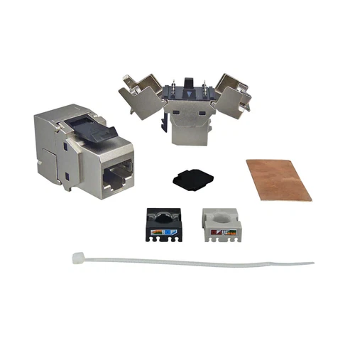 1x RJ45 Keystone Modul Cat.6a 500 Mhz 10Gbit vollgeschirmt werkzeuglos Premium