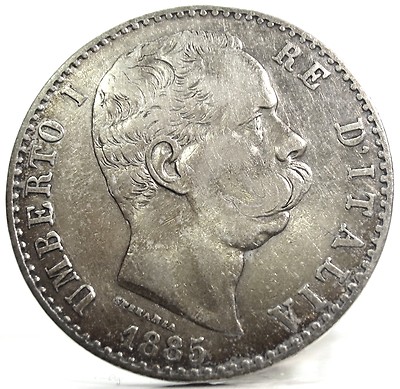 Savoy-Kingdom of Italy (UMBERTO I) 2 Lire 1885