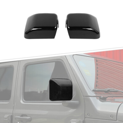 Black Exterior Rear View Mirror Cover Trim Shell For Jeep Wrangler JL JT 2018+