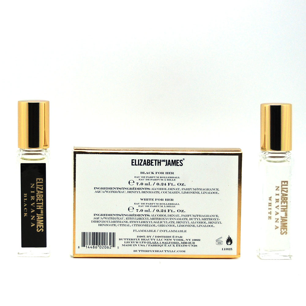 Elizabeth James Nirvana X 7ml Black White Rollerball Set for